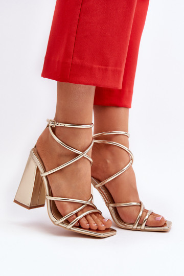 Eleganti sandali alti color oro Josette 2