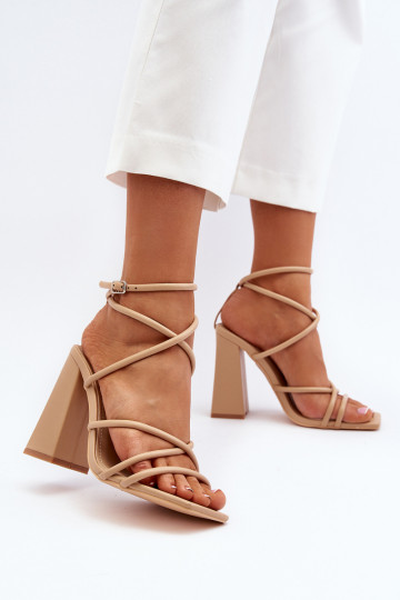 Eleganti sandali alti color nude Josette