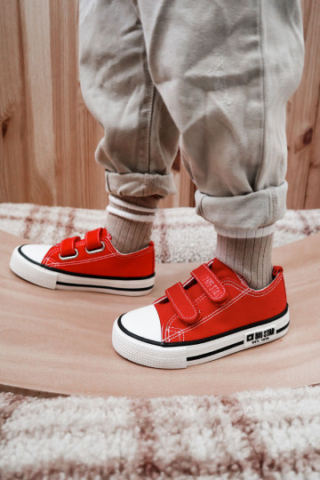Scarpe da bambino per il tempo libero con chiusure adesive BIG STAR KK374082 color rosso 2