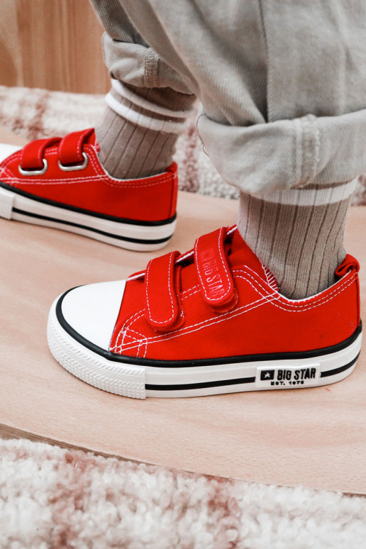 Infantile  scarpe casual con chiusure adesive BIG STAR KK374082 colore rosso