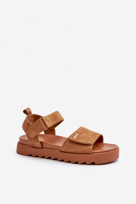 Femminile Sandali in camoscio con una piattaforma Big Star NN274705 colore marrone