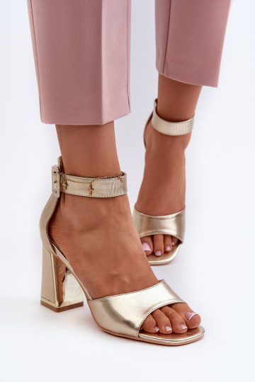 Sandali con tacco eleganti da donna color oro Rosazara