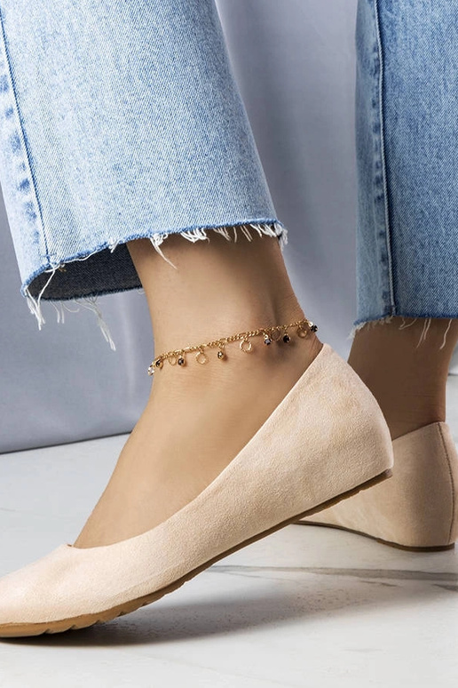 Scarpe da ballerina sabbia con tacco...