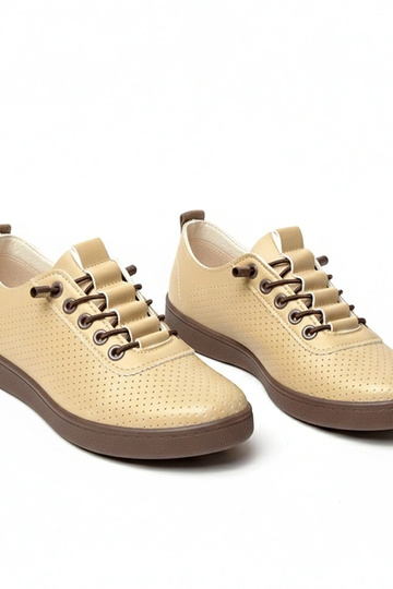 Scarpe sportive perforate color sabbia Adèle 2