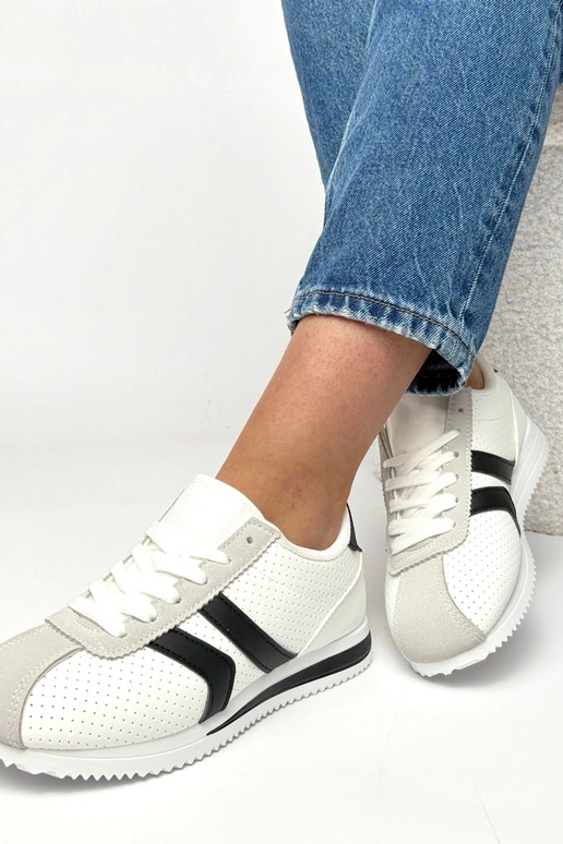 Scarpe sportive bianche e nere Camille