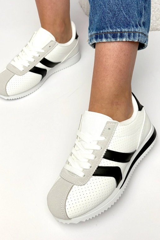 Scarpe sportive bianche e nere Camille