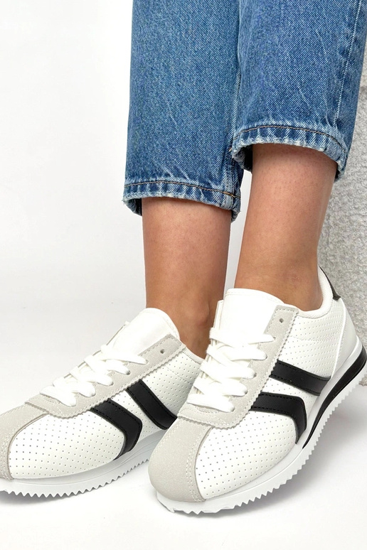 Scarpe sportive bianche e nere Camille