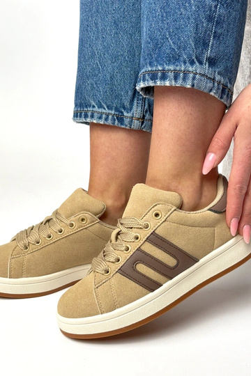 Scarpe sportive quotidiane color sabbia scuro Delphine 2