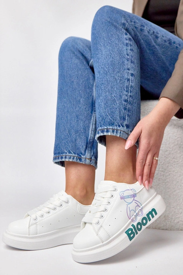 Scarpe sportive bianche con piattaforma e orsetto Margot 2