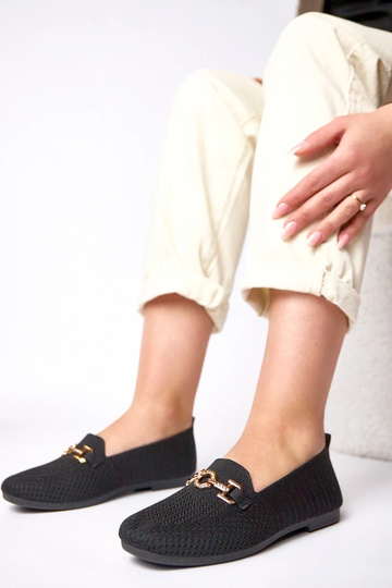 Mocassini neri in tessuto...