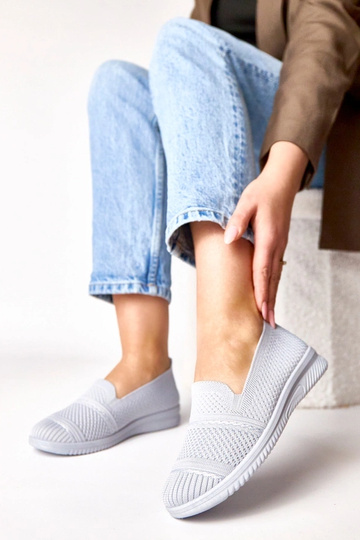 Scarpe da tennis in tessuto grigie slip-on Noémie 2