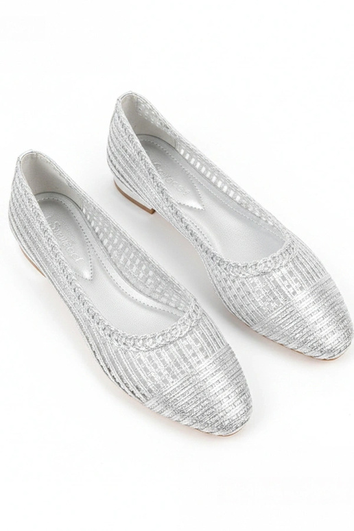 Ballerine argentate traforate con...