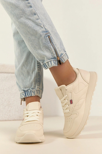 Sneakers beige chiaro da tutti i giorni con piattaforma Élise 2