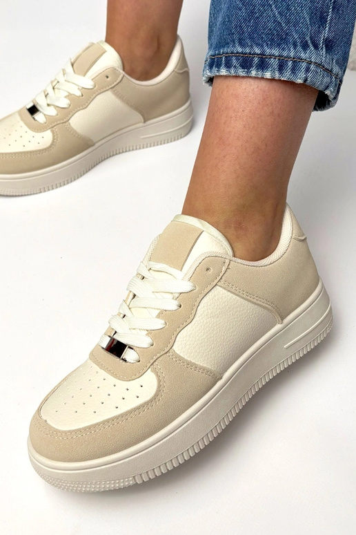 Sneakers color sabbia con piattaforma...