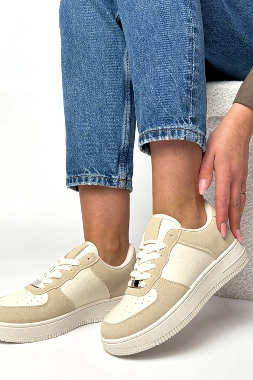 Sneakers color sabbia con piattaforma...