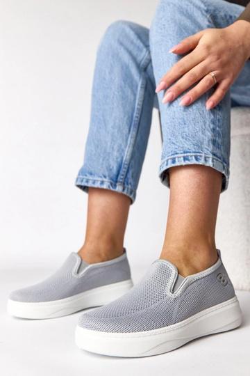 Scarpe sportive in tessuto grigie platform Céleste