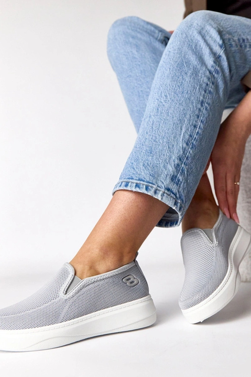 Scarpe sportive in tessuto grigie...