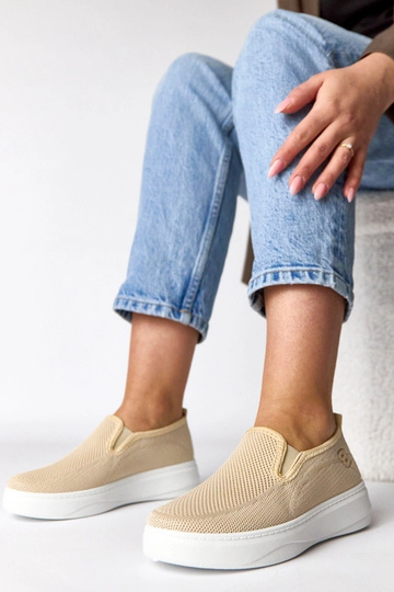Scarpe sportive in tessuto sabbia platform Céleste