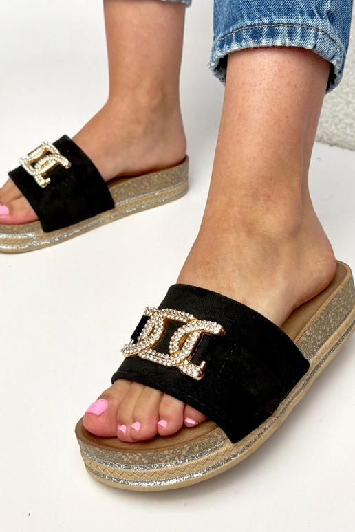 Ciabatte platform nere con...