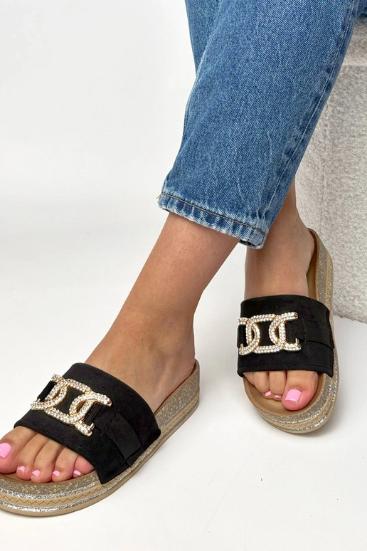 Ciabatte platform nere con...