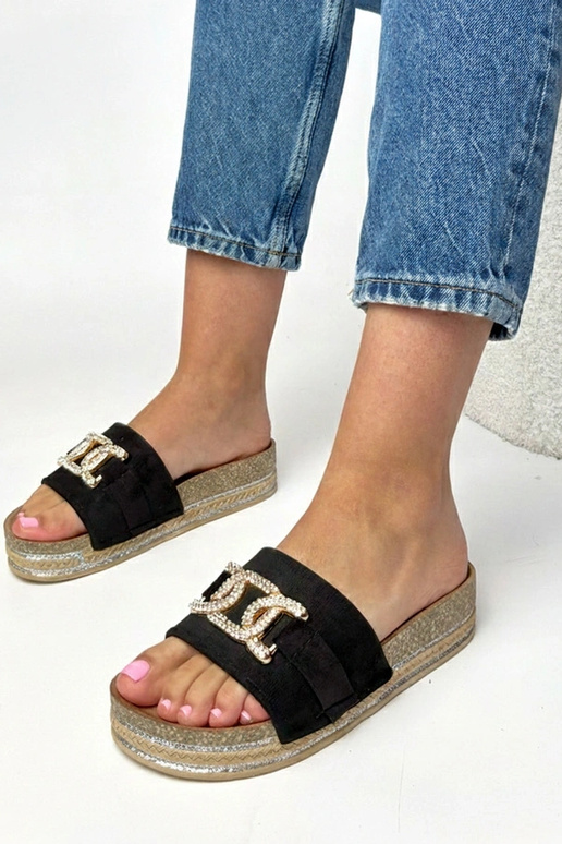 Ciabatte platform nere con...