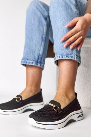Scarpe sportive in tessuto nere con zirconi Gisele 2