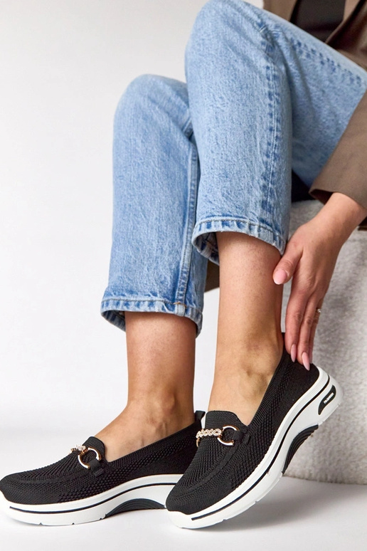 Scarpe sportive in tessuto nere con...