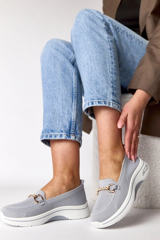 Scarpe sportive in tessuto grigie con...