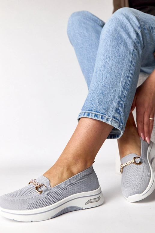 Scarpe sportive in tessuto grigie con...