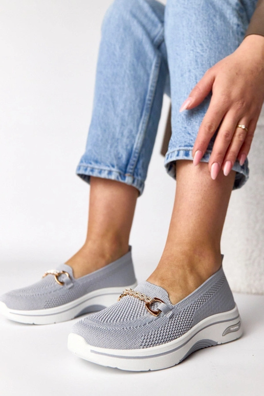 Scarpe sportive in tessuto grigie con...