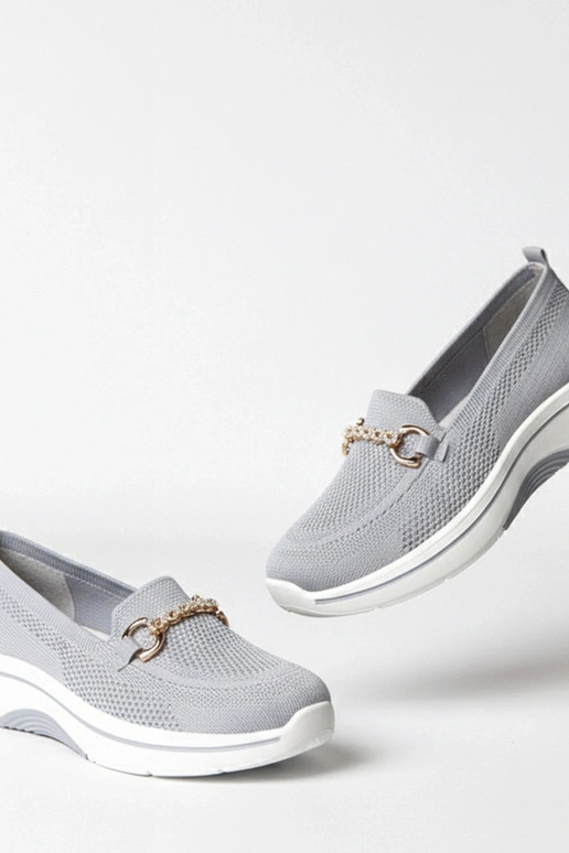 Scarpe sportive in tessuto grigie con...