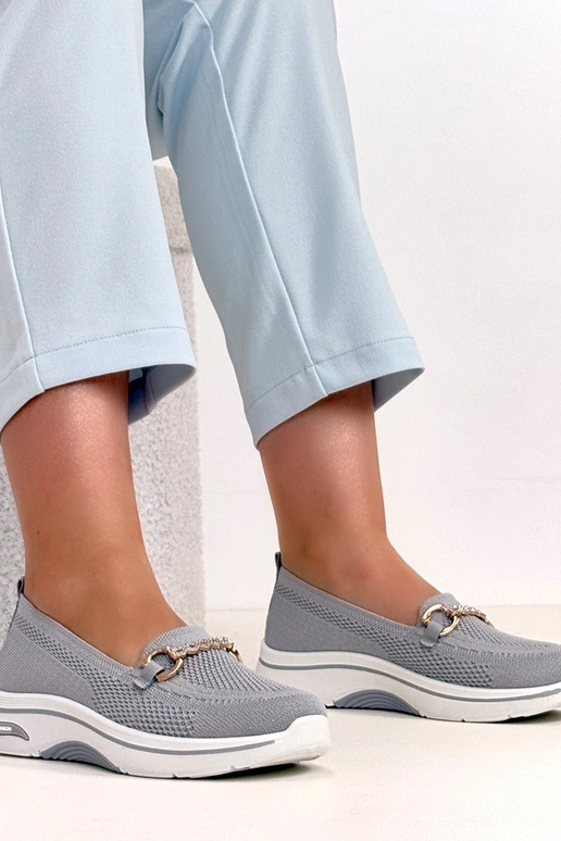 Scarpe sportive in tessuto grigie con...