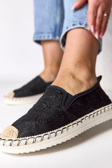 Espadrillas nere decorate con paillettes Lucie 2