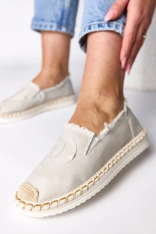 Espadrillas grigie con suola in gomma...