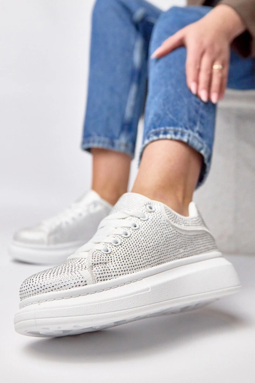 Scarpe sportive bianche platform...