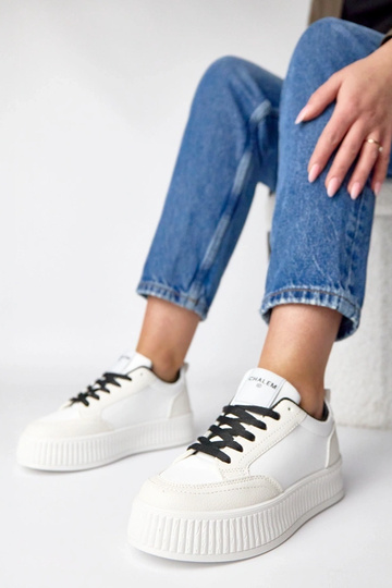 Scarpe sportive bianche e nere platform Solange