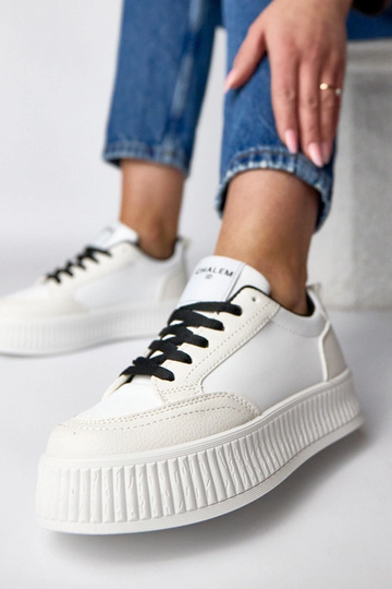 Scarpe sportive bianche e nere platform Solange 2