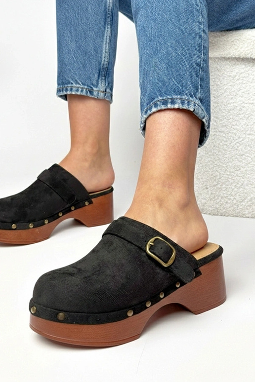 Ciabatte clogs nere in suede...