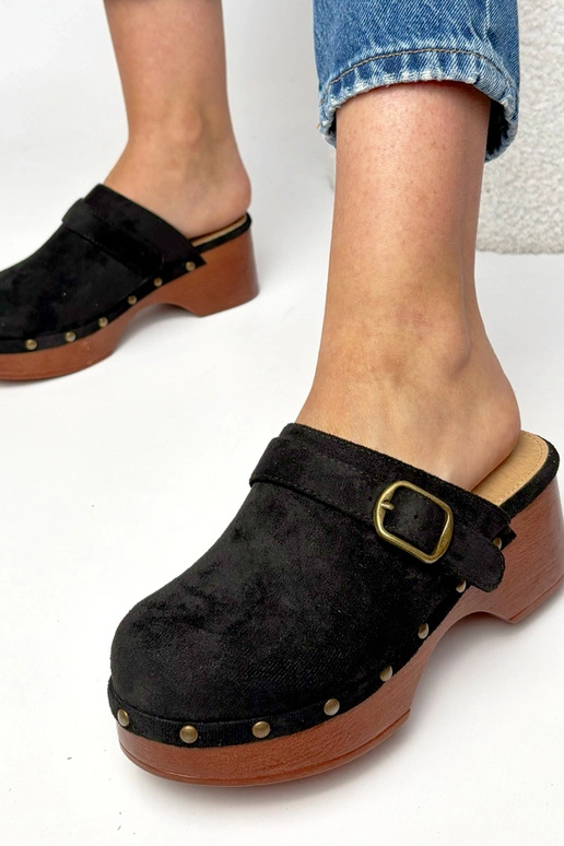 Ciabatte clogs nere in suede...