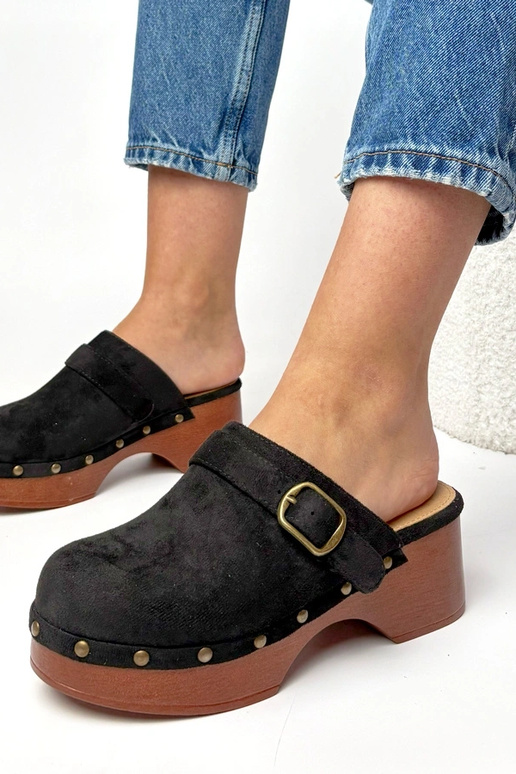 Ciabatte clogs nere in suede...