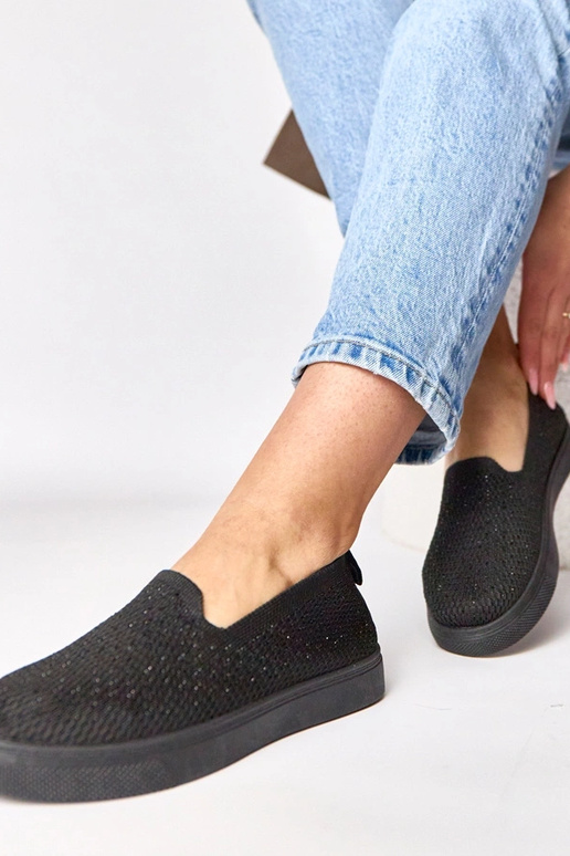 Scarpe sportive in tessuto nere con...