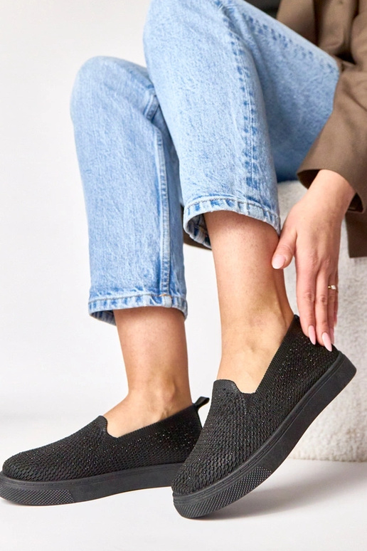 Scarpe sportive in tessuto nere con...