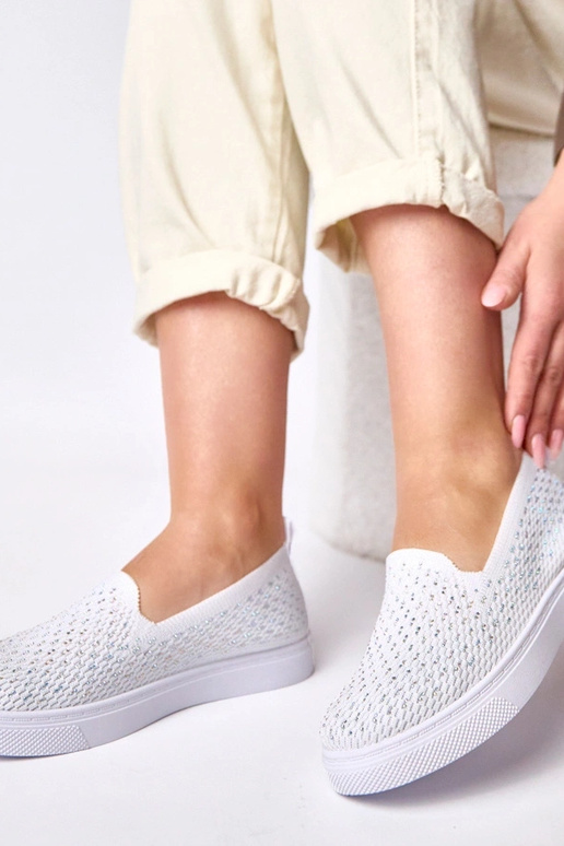 Scarpe sportive in tessuto bianche...