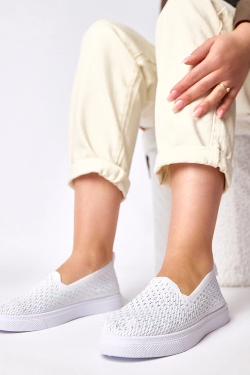 Scarpe sportive in tessuto bianche...