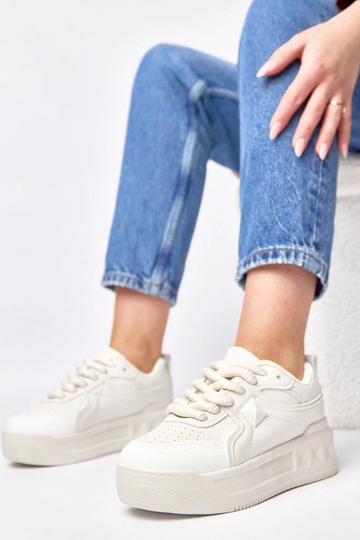 Scarpe sportive sabbia con piattaforma Alessandra