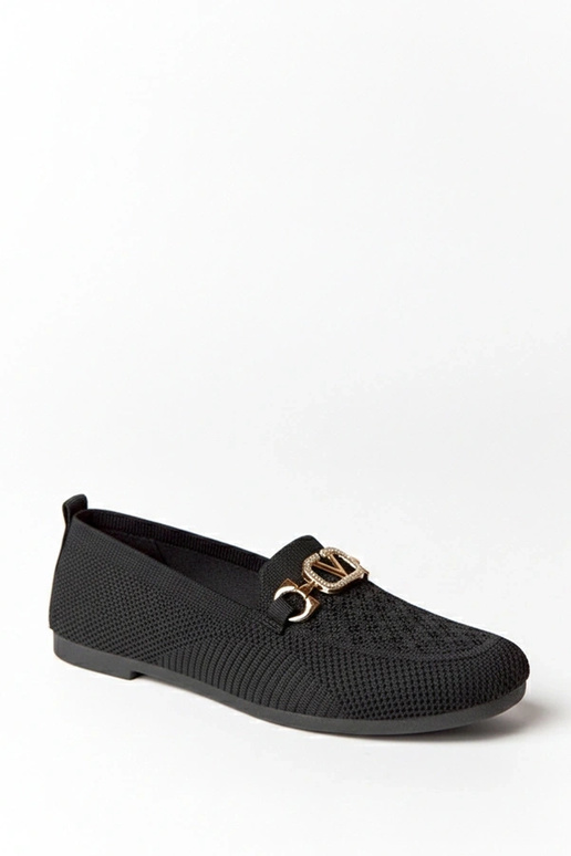 Mocassini in tessuto neri con...