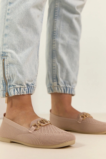 Mocassini in tessuto rosa...