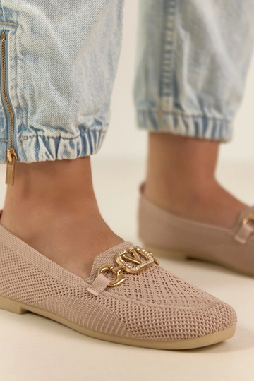 Mocassini in tessuto rosa... 2