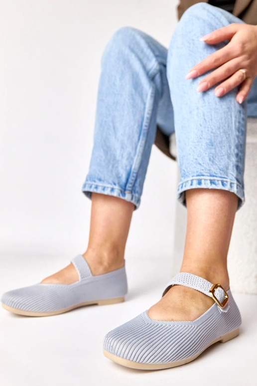 Ballerine in tessuto grigie con...