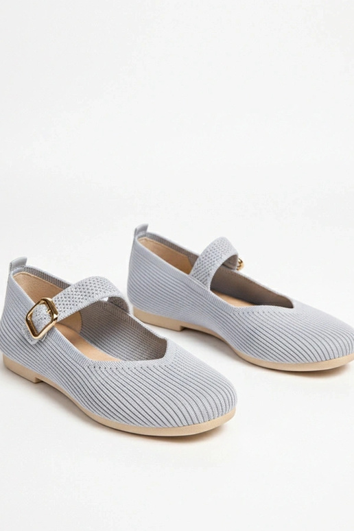 Ballerine in tessuto grigie con...